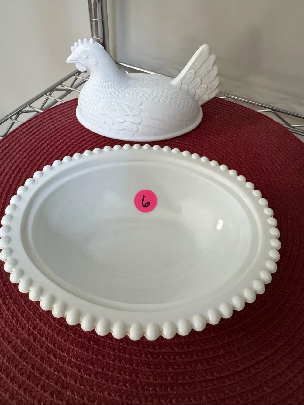 Indiana Glass White Milk Glass Hen on Nest